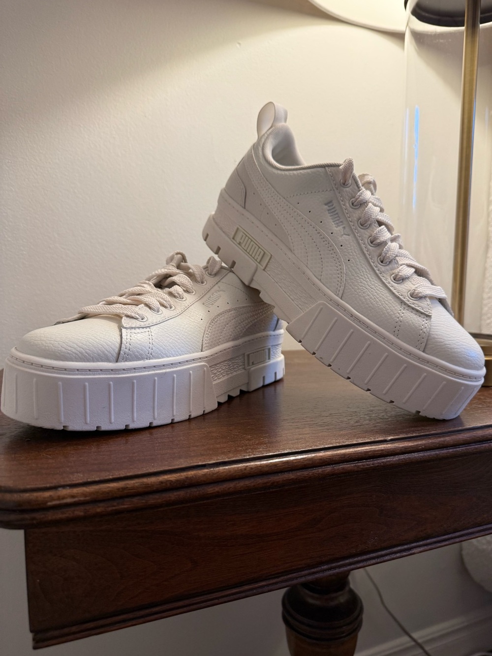 Puma Women’s Platform Sneakers in white